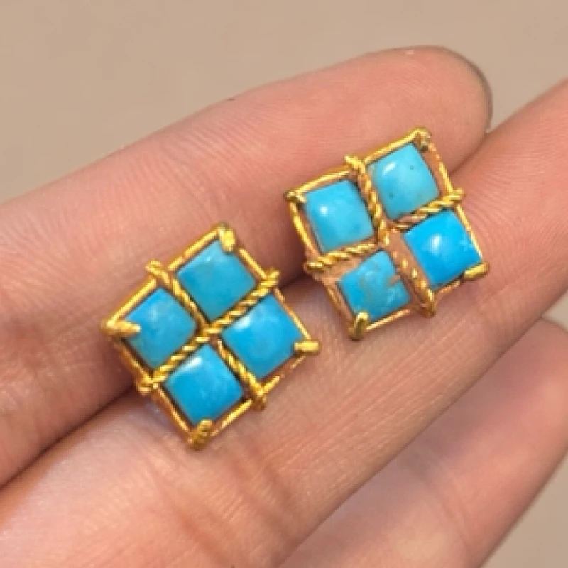 黄铜耳饰 新款耳钉饰品纯手工制作非常显白百搭