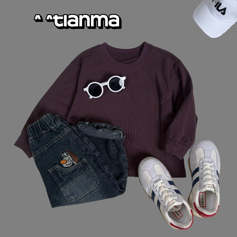 【WD572长袖T】秋季萌娃穿搭纯棉韩版圆领长袖休闲男女童