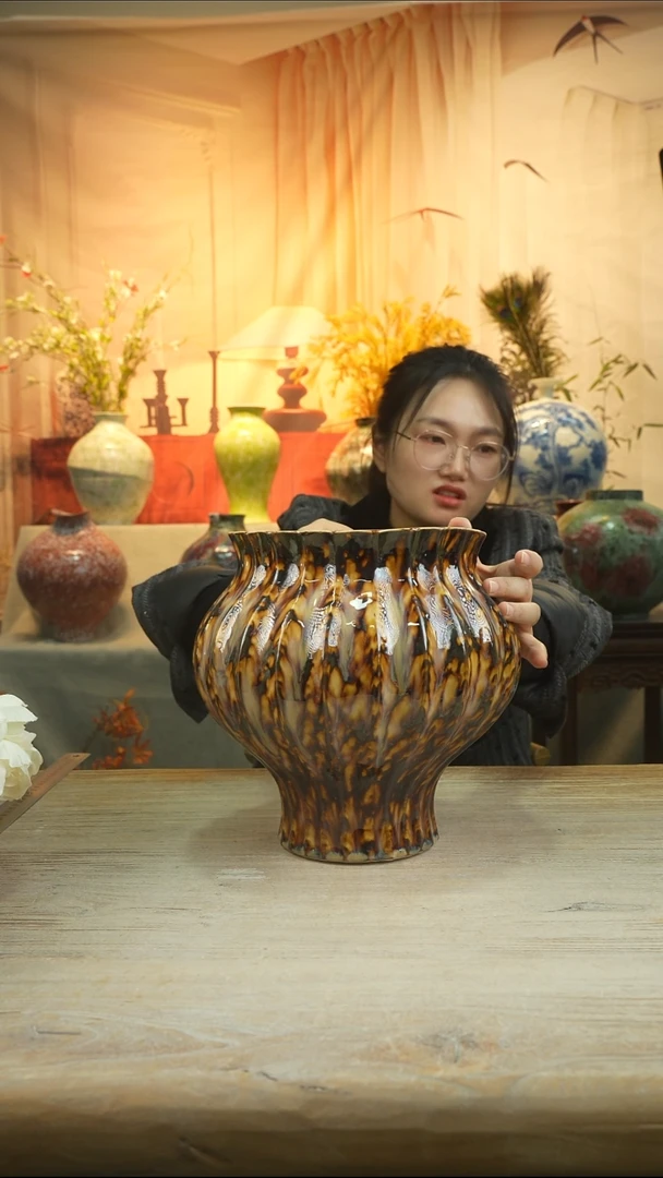 已打孔高25口20高温陶瓷花瓶花器