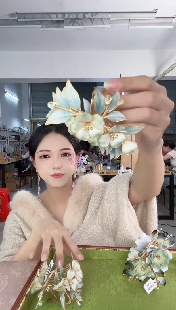 非金属无838 非遗绒花  抓夹