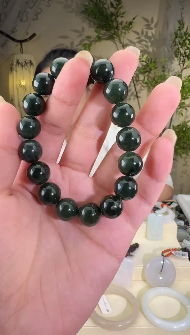 手串未镶嵌和田玉碧玉手串