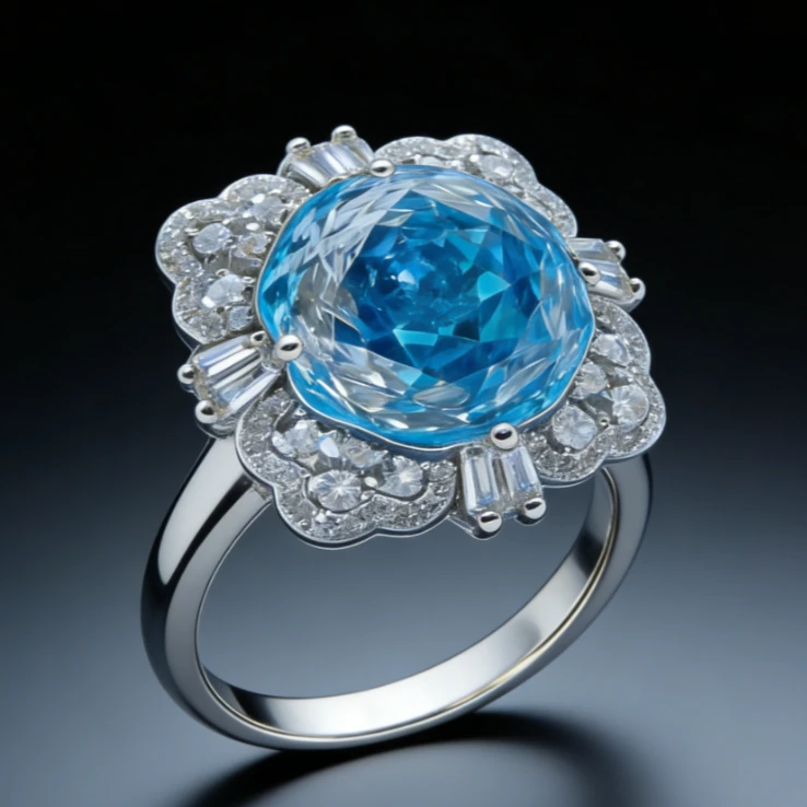 蓝宝石冰海焰戒