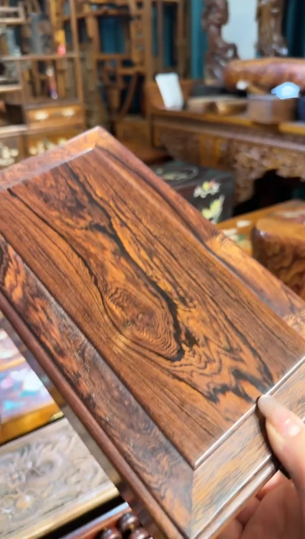 【闪购商品】木木艺黄花梨花纹抽拉盒398.88