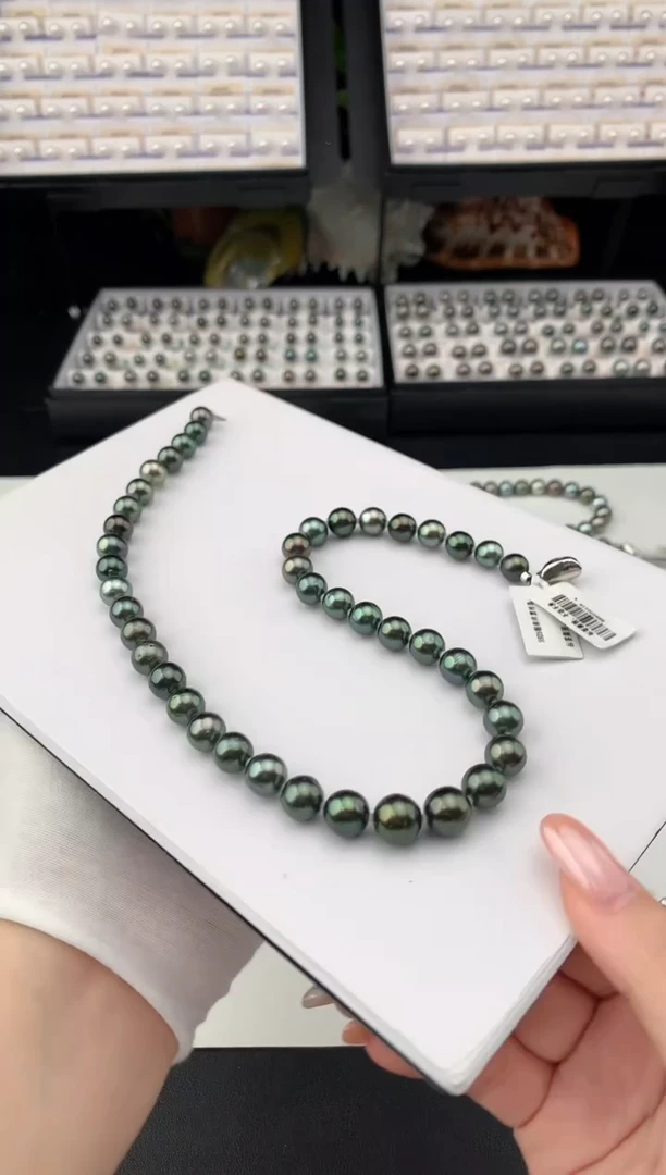 银S925镶嵌颈饰海水珍珠大溪地海水珍珠项链