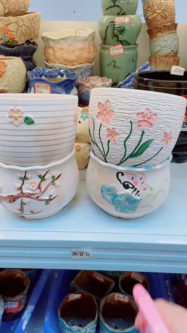 @@陶瓷多肉花盆S2红陶花园4件套