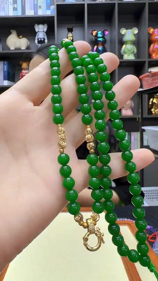 翡翠14K金镶嵌颈饰丹丹diy劲饰