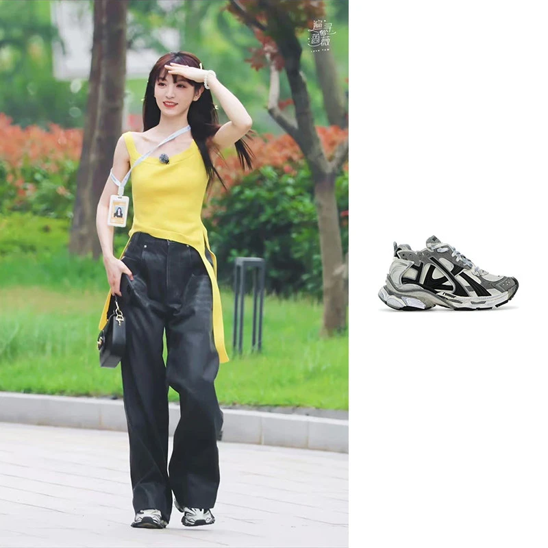 未使用 Balenciaga/巴黎世家 Runner 灰色做旧厚底运动鞋 正码