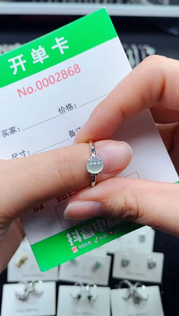 【闪购商品】翡翠戒指银S925镶嵌2868