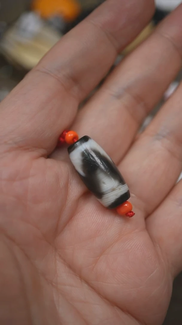 玛瑙/玉髓吊坠(不含链)未镶嵌蚀花玛瑙珠定制编绳