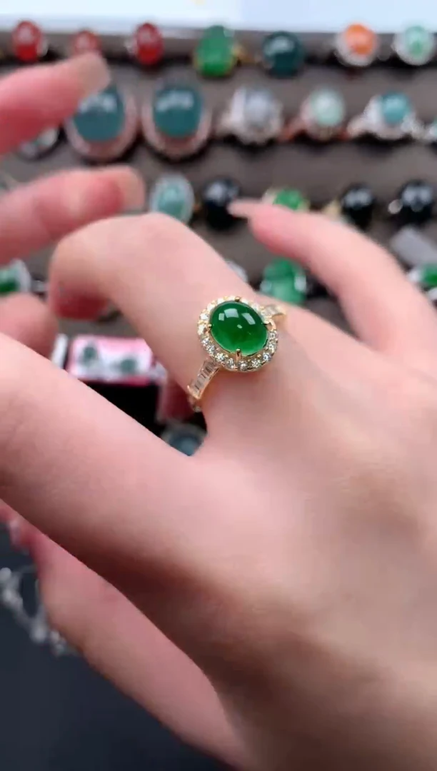 【闪购商品】翡翠戒指银S925镶嵌512414