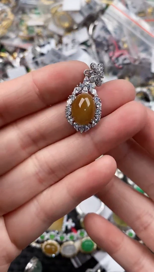 银S925镶嵌戒指翡翠111                9