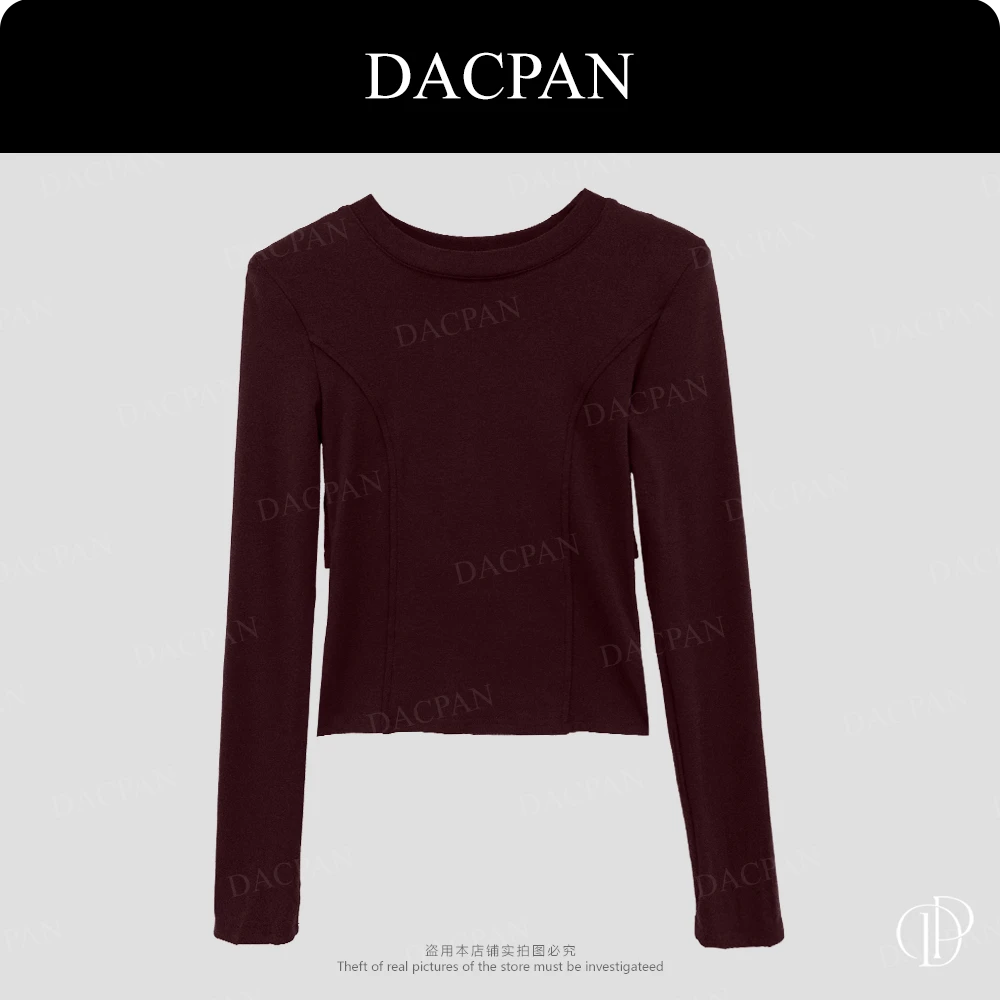 DACPAN-“吸睛后背”网纱拼接假两件上衣 垫肩可拆 2025/盼·PP 8635