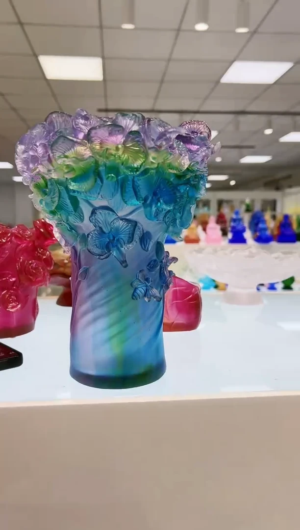 【闪购商品】茶宠古法琉璃蝴蝶兰花瓶