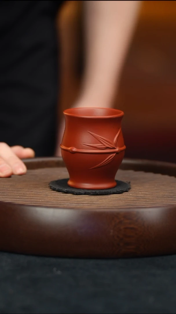 【闪购商品】紫砂茶壶朱泥 竹节紫砂主人杯