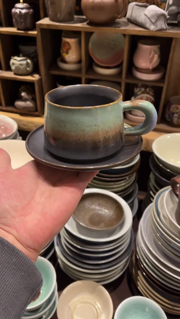 【闪购商品】瓷片宏陶居 远山咖啡杯 福利款