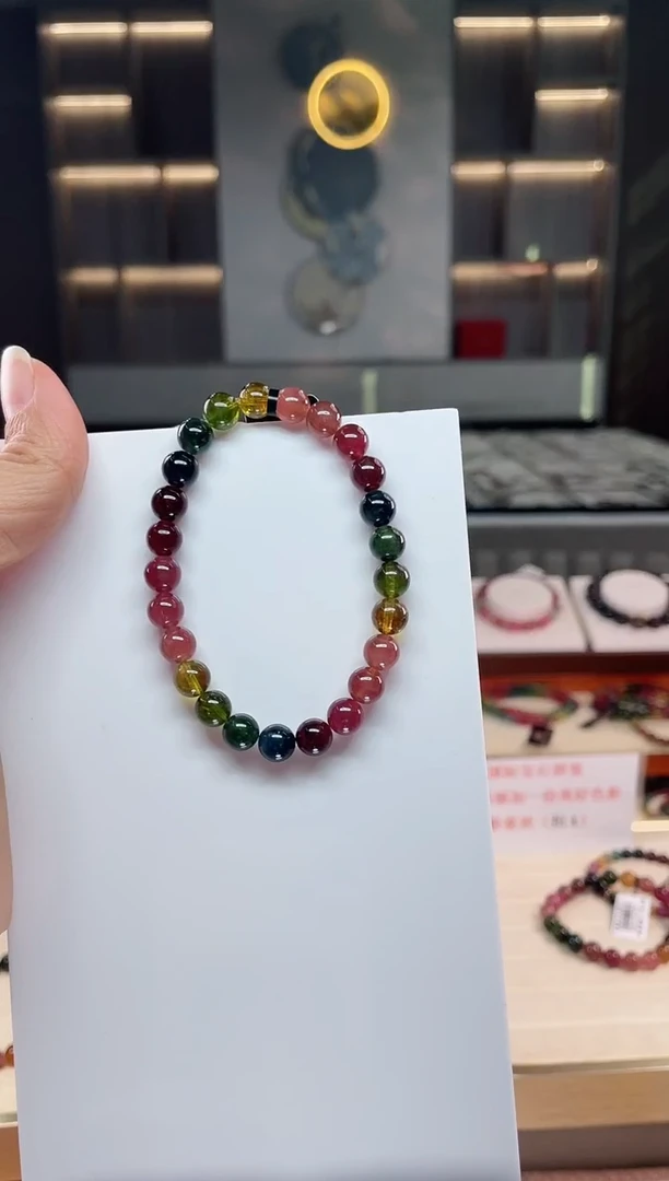 未镶嵌老矿碧玺单圈手串7mm+碧玺（多样性发一条）Q