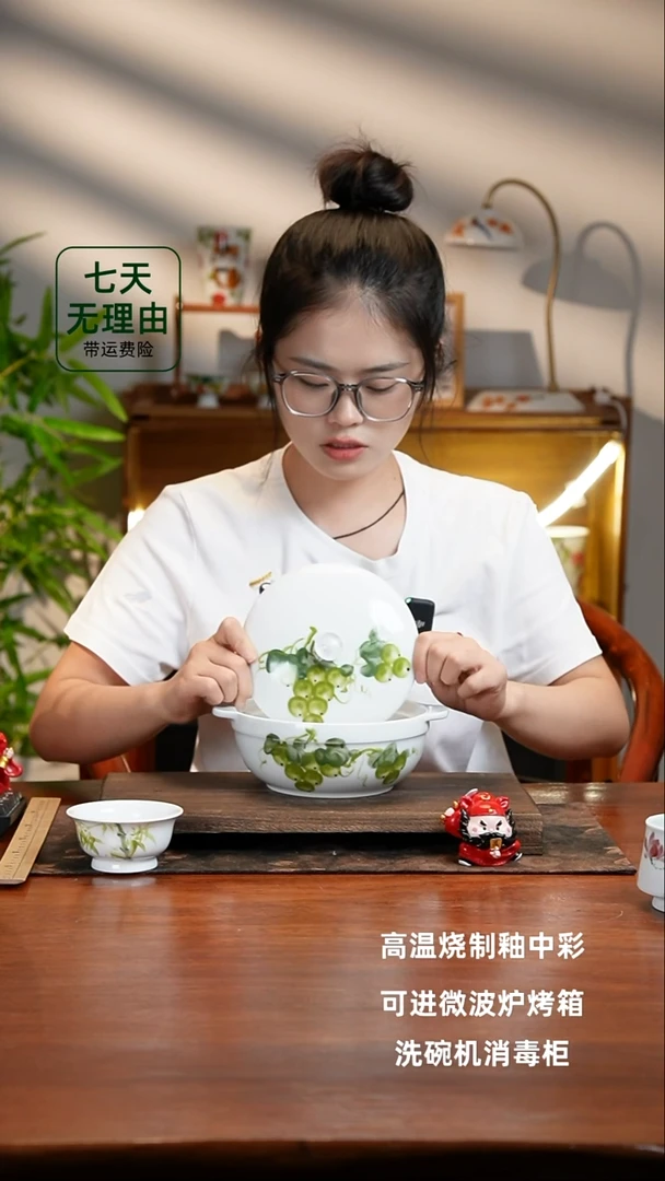 景德镇手绘釉中彩（食品级）泡面碗