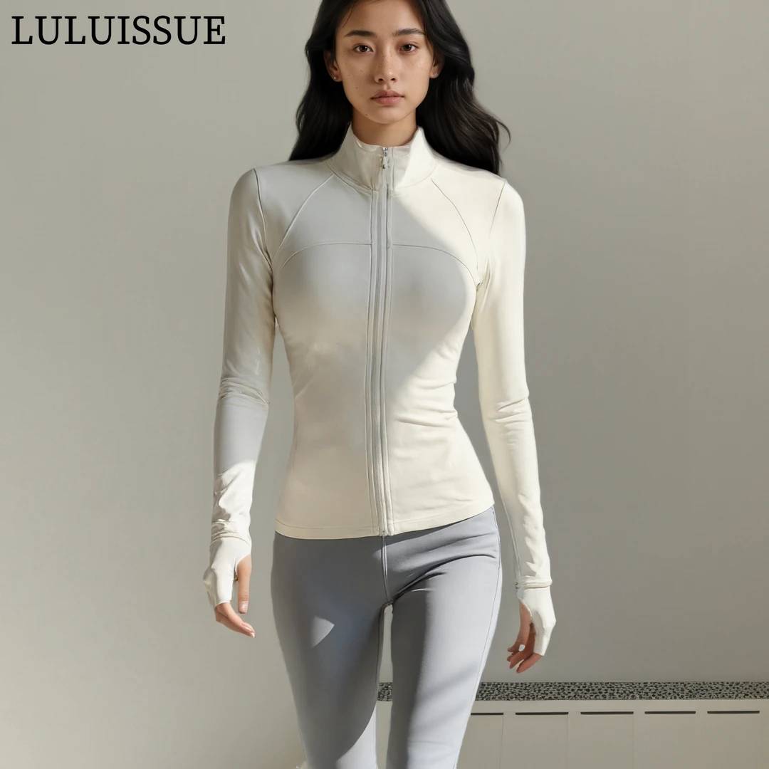 LULUISSUE加绒立领运动外套女显瘦百搭健身服弹力紧身长袖瑜伽服