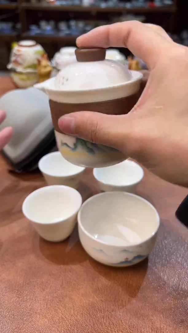 真的很便宜会开片的旅行茶具