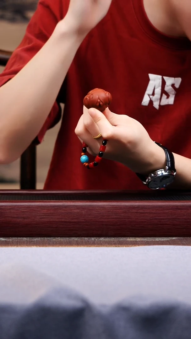 宜兴手工紫砂作品 财神手链