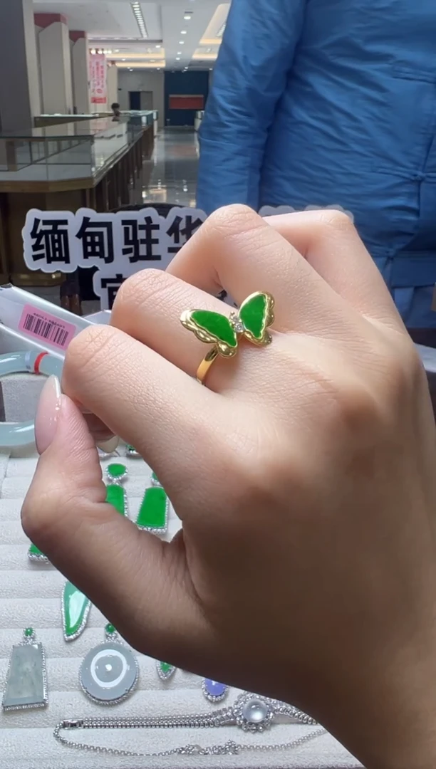 银S925镶嵌戒指翡翠缅甸珠宝严选馆多样性发其一