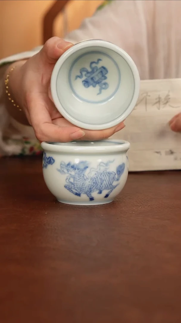 景德镇瓷器，青花瓷手绘茶具~