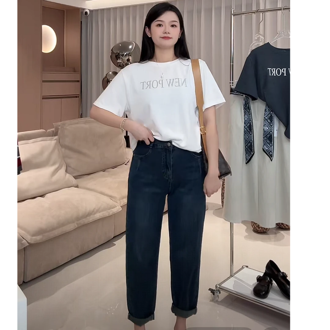 【阿婷家】4705新款韩版百搭时尚显瘦牛仔裤