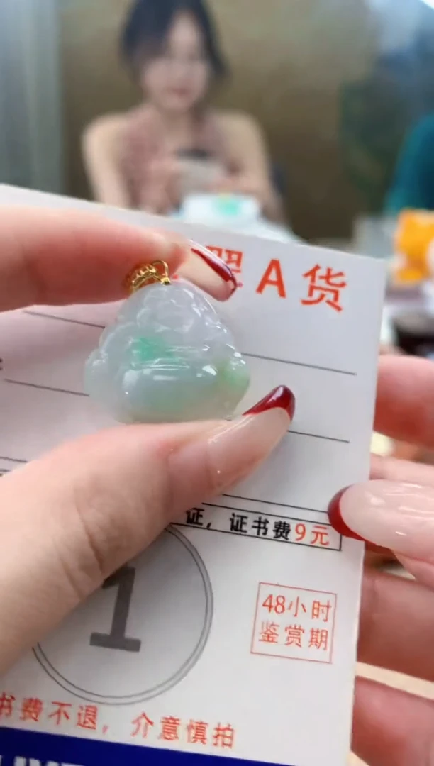 颈饰未镶嵌翡翠 天然A货翡翠挂件
