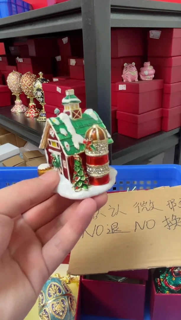 【闪购商品】瓷片年货节福福价格高质珐琅彩合金摆件首饰盒