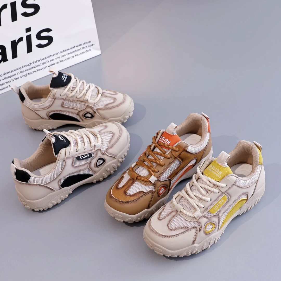 复古休闲女鞋2025春夏新款网面透气阿甘鞋软底薄款运动阿甘鞋