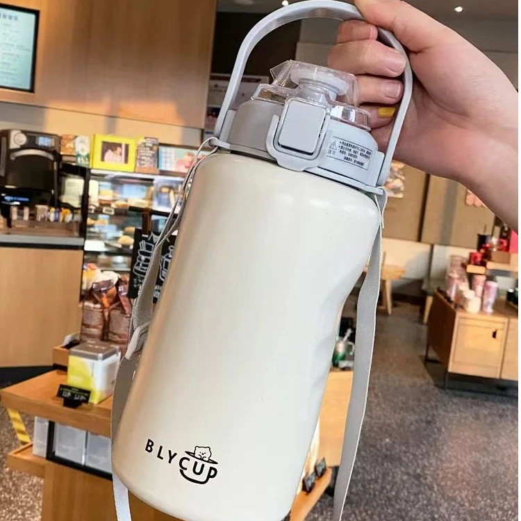 不锈钢大容量1600mL保温杯大学生男女生宿舍保温壶便携吨吨桶网红