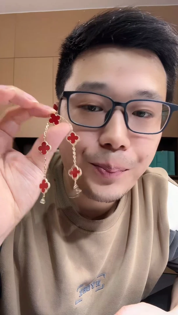 【闪购商品】玛瑙/玉髓手链18K金镶嵌红色k黄，五花手链GHJ