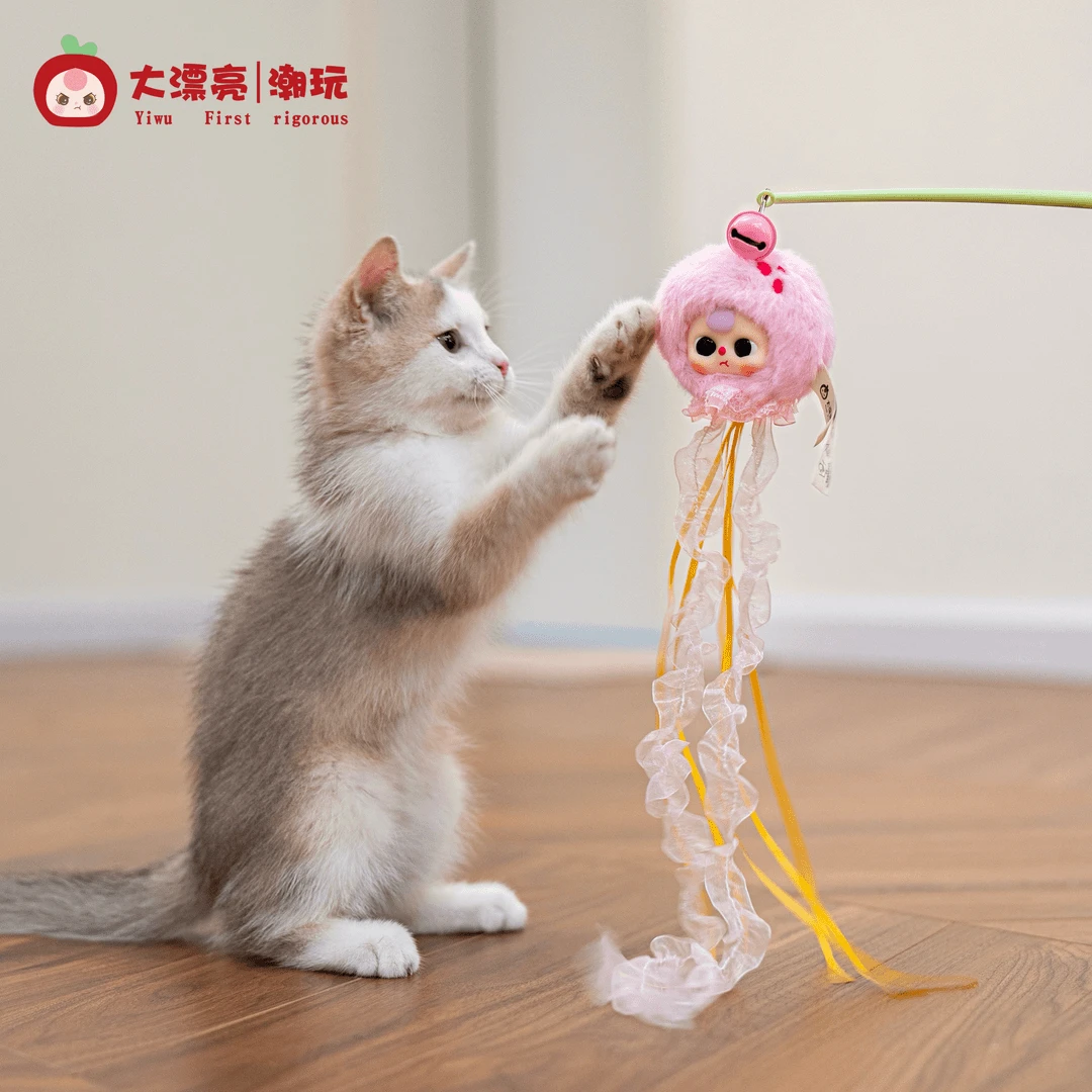 【拆盒】娃三岁逗猫棒毛绒盲盒潮玩公仔