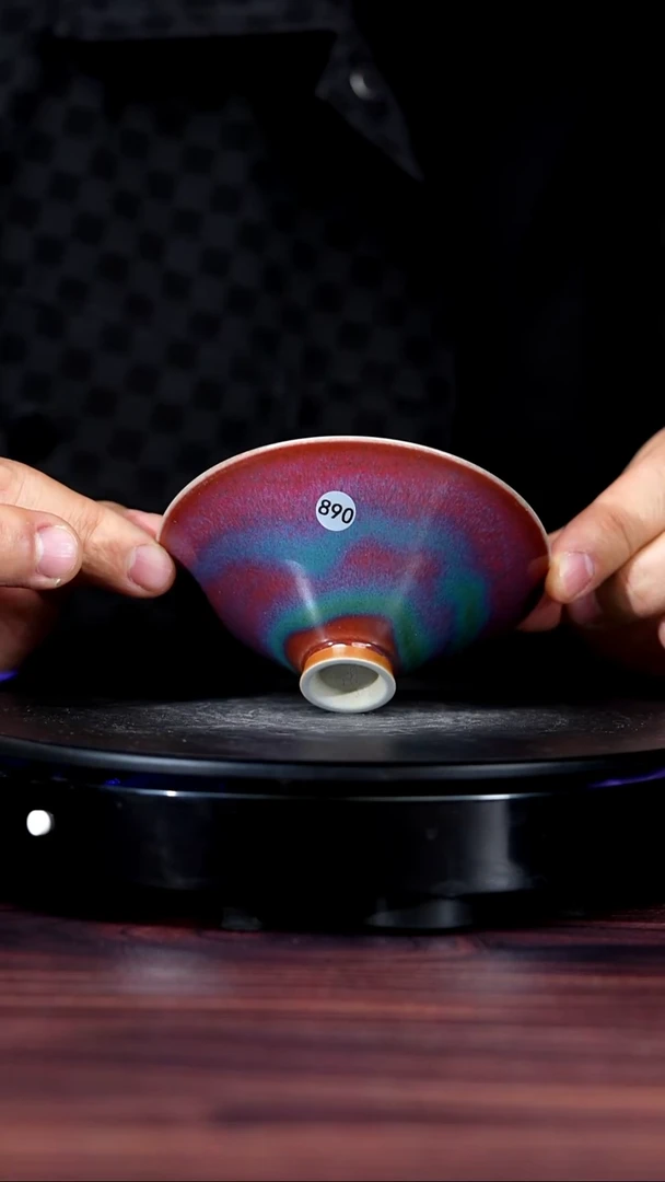 890#李盼龙一级品原矿钧瓷斗笠盏