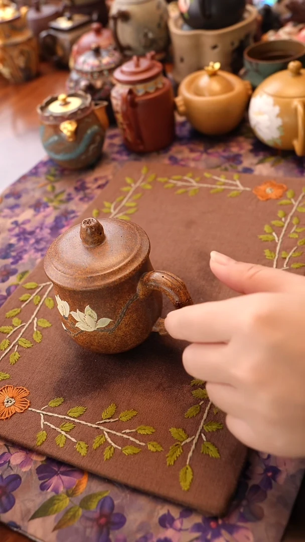 茶壶紫砂柴烧玉兰盖杯
