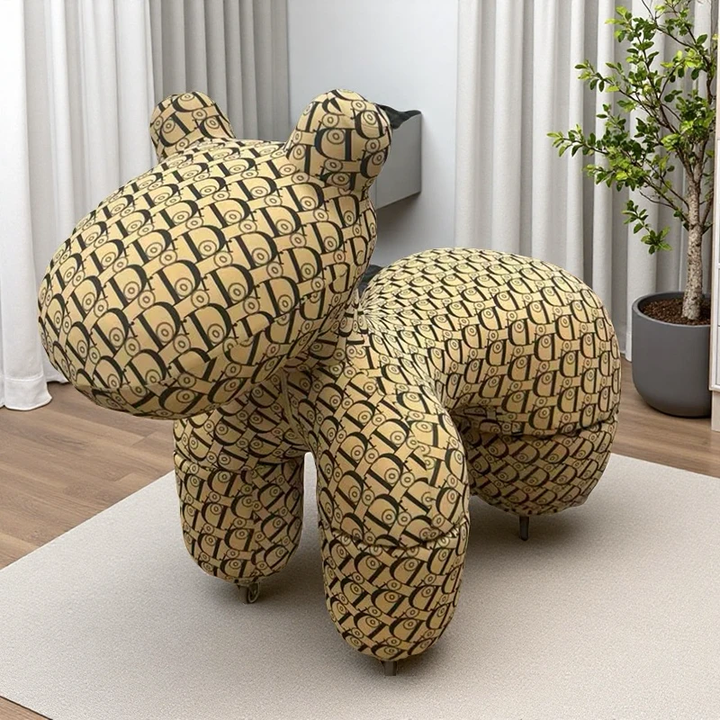 带轮小马椅子网红动物座椅家用客厅落地摆件乔迁礼物卡通儿童沙发