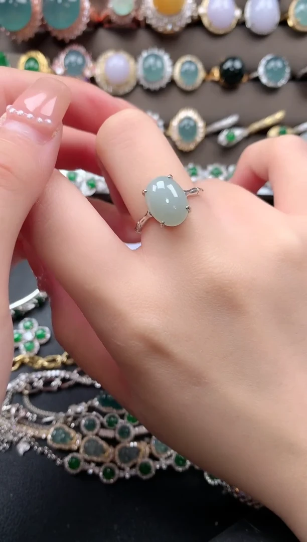 【闪购商品】翡翠戒指银S925镶嵌2141