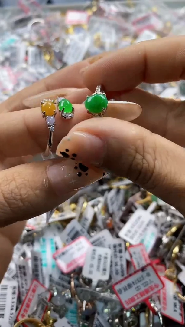 翡翠戒指银S925镶嵌444444    3
