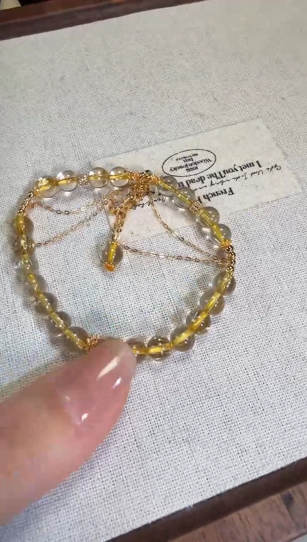 【闪购商品】水晶手链银S925镶嵌流苏款金发晶