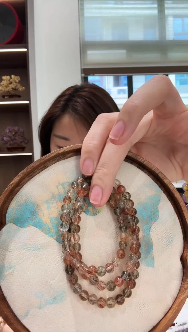 手串未镶嵌水晶黑金超七三圈卡6+