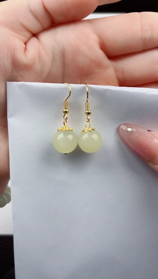 石英质玉未镶嵌耳坠0111嗨购微色差T黄