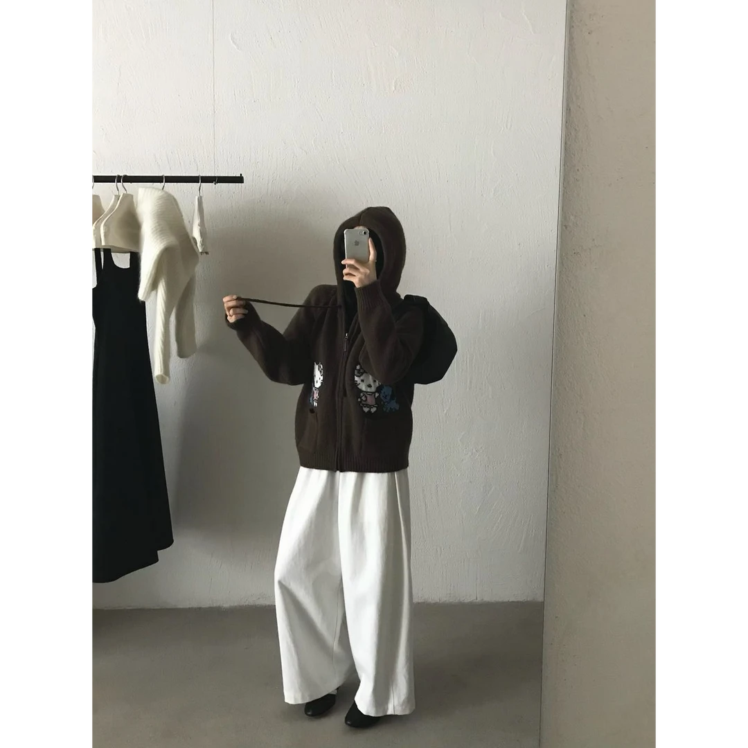 【奕潼•欧尼Seoul】KT猫&韩系减龄卡通提花针织开衫-530