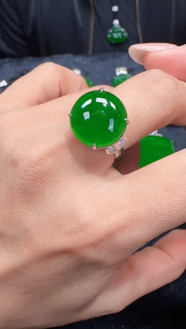 未镶嵌定制翡翠翡翠戒指43