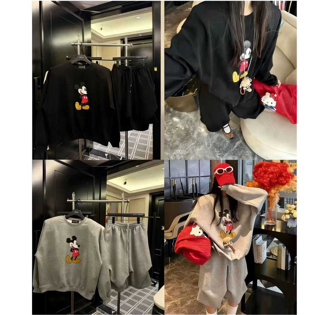 LIN美人女装杂货铺 新款经典时尚百搭宽松米奇春季休闲套装