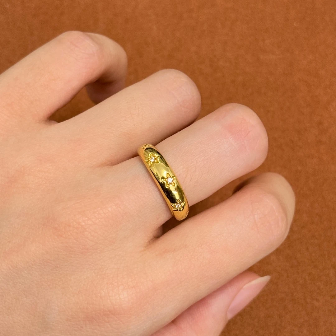 克重0.72  14号  繁星点点戒指  足金999