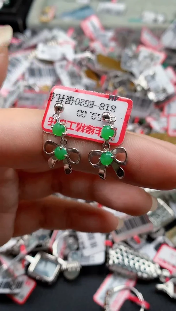 银S925镶嵌戒指翡翠天然A货缅甸翡翠