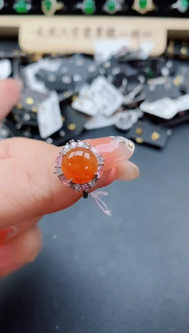 银S925镶嵌戒指翡翠1