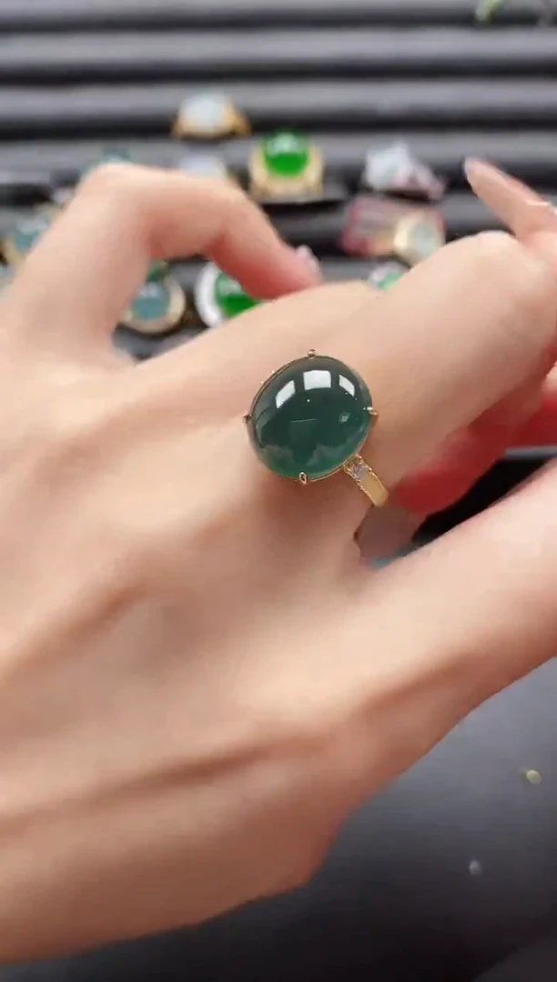 【闪购商品】翡翠戒指银S925镶嵌515111