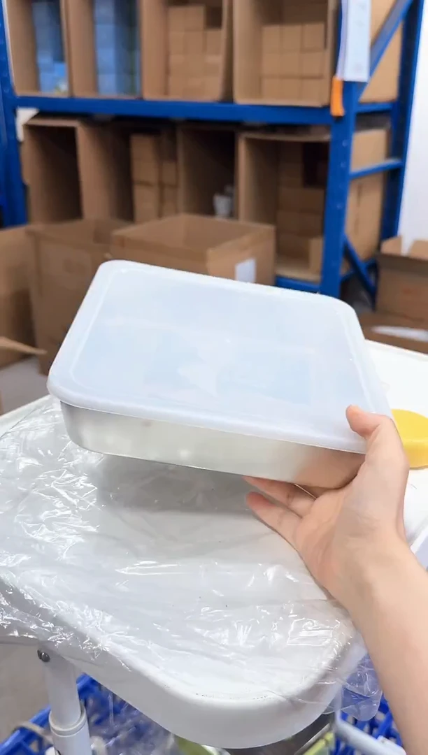 瓷片20*20cm冰箱用保鲜盒带盖