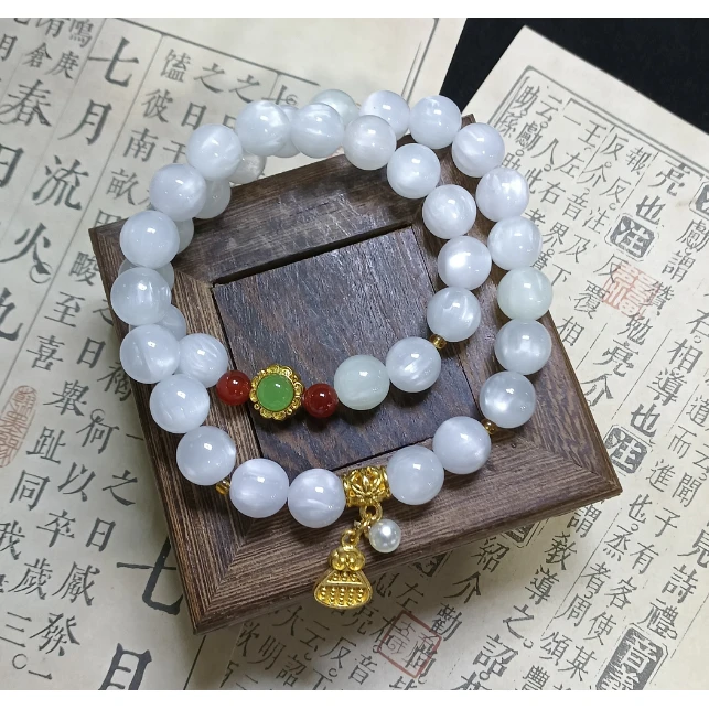 非金属树脂手链 七彩变色双圈手串 （无礼盒）S1076